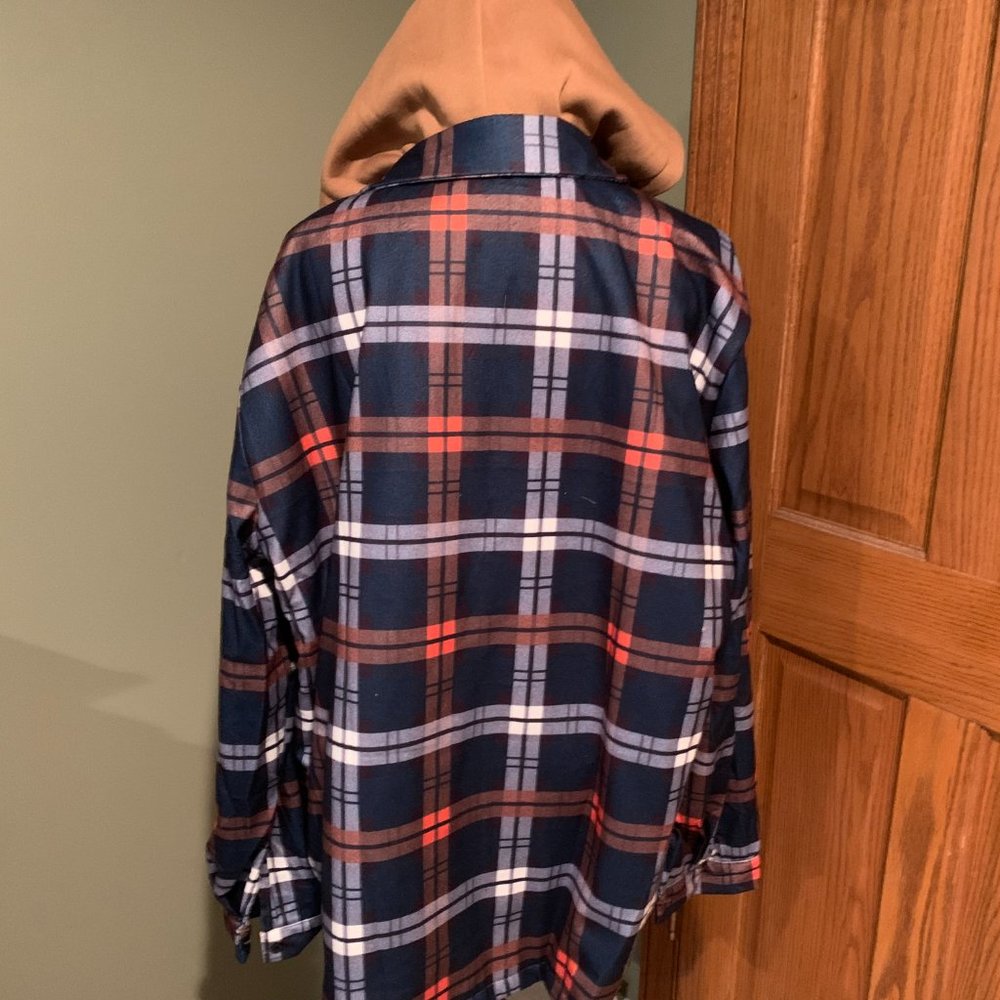 MENS PLAID JACKET WITH HOOD SIZE 2XL #319 - Picture 3 of 6